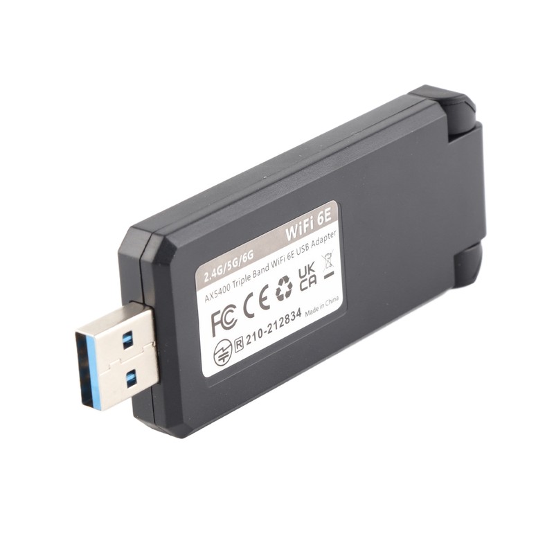 WiFi 6E Network Adapter 5400Mbps USB Network Card with Triple