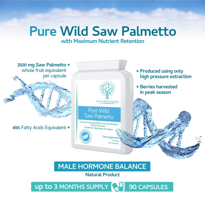 Pure Wild Saw Palmetto 2500mg 90 Capsules – Exclusively Produced