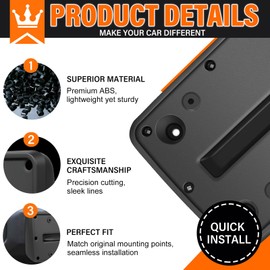 Black Rear License Plate Mounting Bracket (1PCS) – Compatible with 1997-2006 Jeep Wrangler TJ, Quick Installation, Durable Plastic Replacement for Rear Bumper Frame Holder #55174994