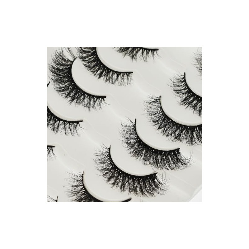 Vivis False Eyelashes 7 Pairs Lashes 3D Faux Mink Long