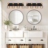 FadimiKoo 4-Light Rustic Style Wood Bathroom Vanity Light Fixtures, Black