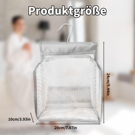 Wäscheklammerbeutel zum Aufhängen, Einfacher Aufhängehaken zur Aufbewahrung, Klammerbeutel für Wäscheklammern, Wiederverwendbarer Wäscheklammerbeutel Wäschesack für Haus und Garten(Weiß)