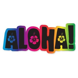 Aloha Rainbow - 8" Vinyl Sticker - for Car Laptop I-Pad - Waterproof Decal