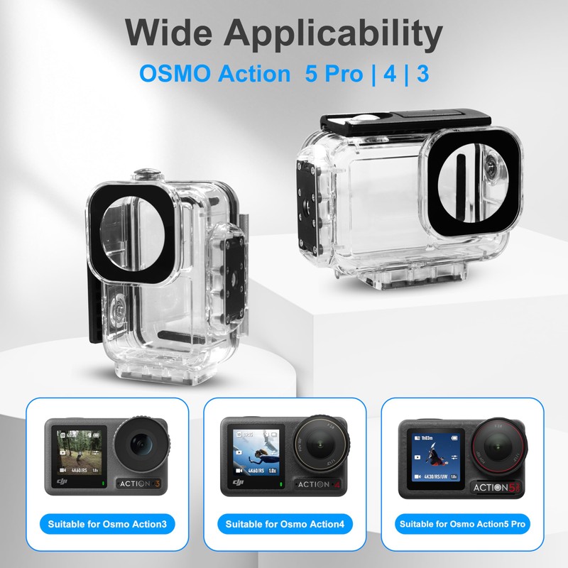 FitStill 196FT/60M Underwater Waterproof Case with Magnetic Quick Release Interface