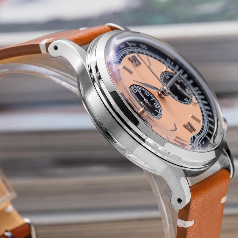 ADDIESDIVE Chronograph Watches for Men Orange Dial VK64 Movement 100M
