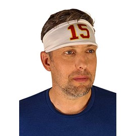 Mahomes Headband 15 Football Sweatband White Home Costume