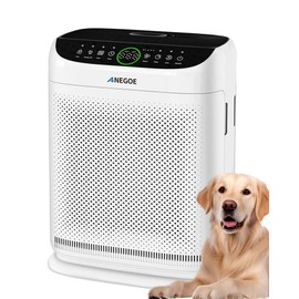 Air Purifiers for Home Large Room Up to 2500 Ft² With Double Air Intake,Washable Pre-Filters, AnEgoe Pet Air Purifier for Bedroom With Remote Control,HEPA Air Cleaner for Dust, Pets,White