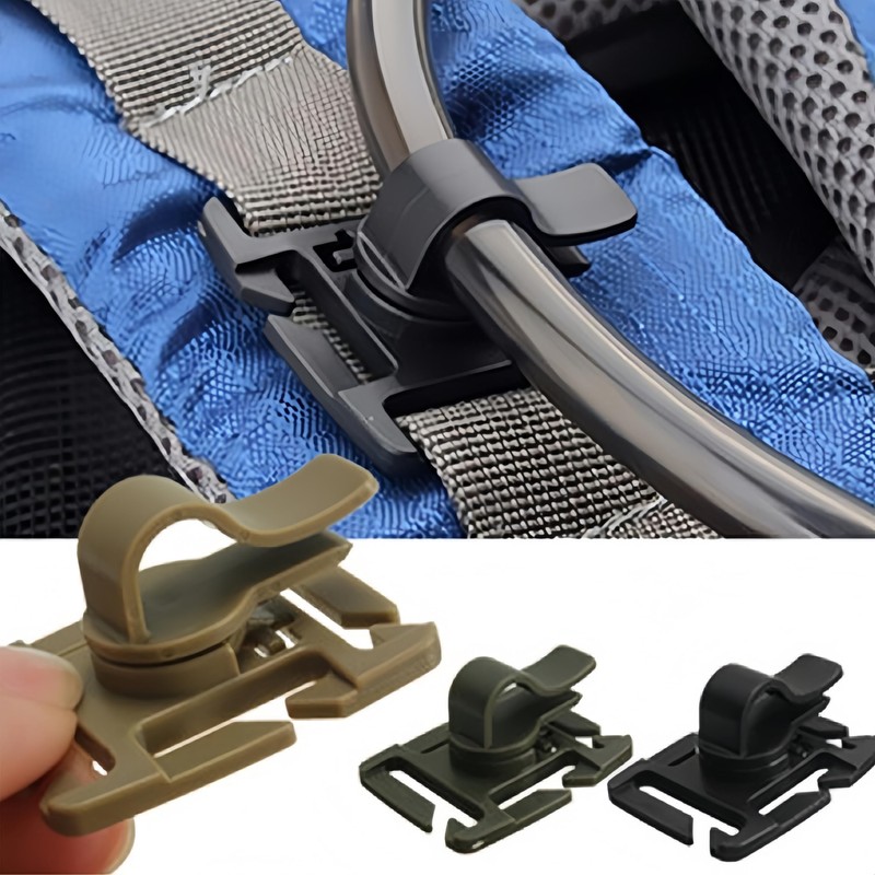 4pcs Black Water Bladder Tube Clips for Hydration Pack,Universal Hydration