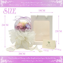 LOZIZI Bobo Ball Bouquet, Soap Flower Bouquet, Artificial Flowers, Non-Withering, Popular, Soap Flowers, Acrylic Ball, Clear Box, Message Card Included, Handbag..