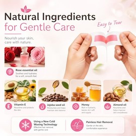 48 tiras de cera facial para mujeres, depilación de labios superiores y cejas, hipoalergénicas para pieles sensibles, elimina incluso el pelo corto, h