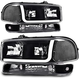 PIT66 LED DRL BAR Headlights, Compatible with 1999-2007 GMC Sierra 1500/2001-2007 Sierra 1500HD 2500HD 3500/1999-2004 GMC Sierra 2500/99-06 GMC Yukon