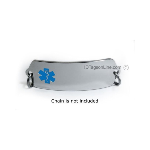 Adrenal Insufficiency Medical ID Alert Tag with Embossed Emblem from Stainless Steel.
