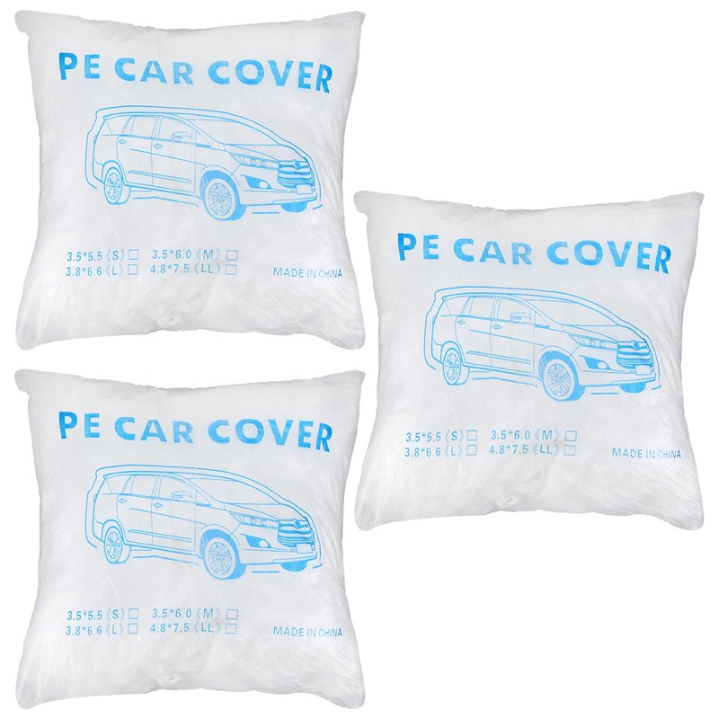 3 Packs Disposable Car Cover Clear Plastic Car Cover Universal