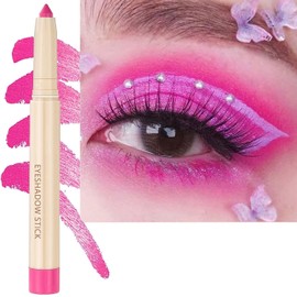 Pink Matte Eyeshadow Stick, Smooth Cream Eyeshadow Pencil, Waterproof Long Lasting Eye Shadow Stick, High Pigment Hypoallergenic Highlighter Stick Create Multi-Dimensional Eyes Look(05# Pink Matte)