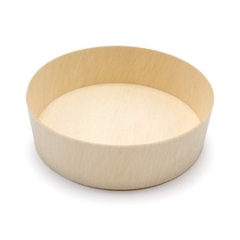 KAYU PACKAGE CIRCLE Wooden Food Container, Wood/Plastic Lids Sold Separately, Microwave/Oven/Freezer Safe, Set of 25 Pcs, Disposable (Medium)