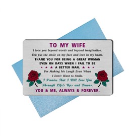 EE&YU My Wife Card from Husband, I Love Wife Gifts, Wife Birthday Wedding Card, Anniversary Christmas Keepsake for Wife