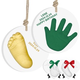 Baby Handprint Ornament Kit Hand and Footprint Kit Casting for Newborn Boys Girls, Dogs Paw Clay Handprint, New Mom Gifts DIY Baby Hand & Footprint Kit