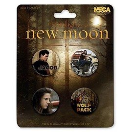 The Twilight Sage, New Moon 4 Pin Button Set Jacob Black Wolf Pack