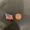 Waving American Flag Enamel Lapel Pin - Gold Metal Small