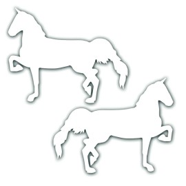 Avery Dennison Reflective Decal Sticker 2X Saddlebred Gaited Horse on tack box truck trailer WS