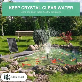 POPOSOAP Pond Filter with 20W Solar Fountain Pump, Solar Pond Filter with 280GPH Pump & Fountain Kit, Outdoor Filter Box with 6.6FT PVC Tubing, Perfect for Ponds Clean, Clear, and Add Water Features