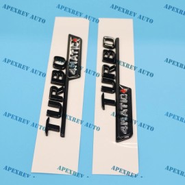 Unbranded TURBO 4MATIC+ PLUS Fender Side Emblem Badge Gloss Black For AMG 2015-2023 C300