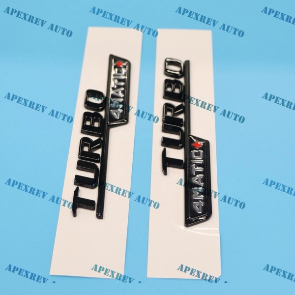 Unbranded TURBO 4MATIC+ PLUS Fender Side Emblem Badge Gloss Black