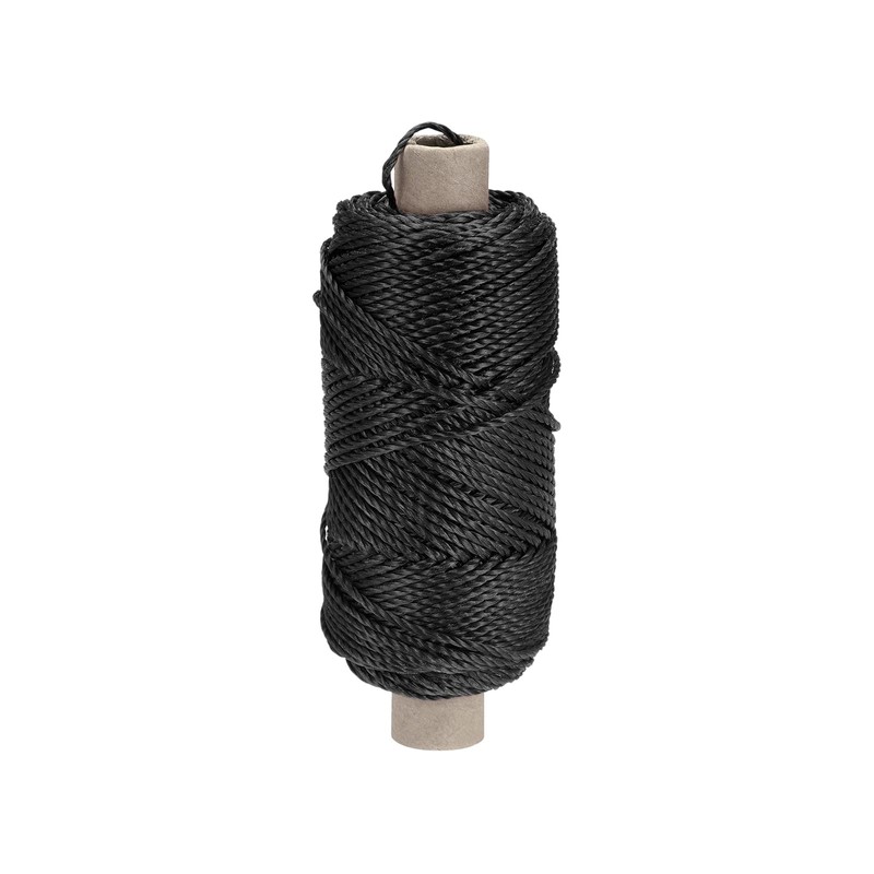 sourcing map Twisted Mason Line Nylon Twine String Cord Black