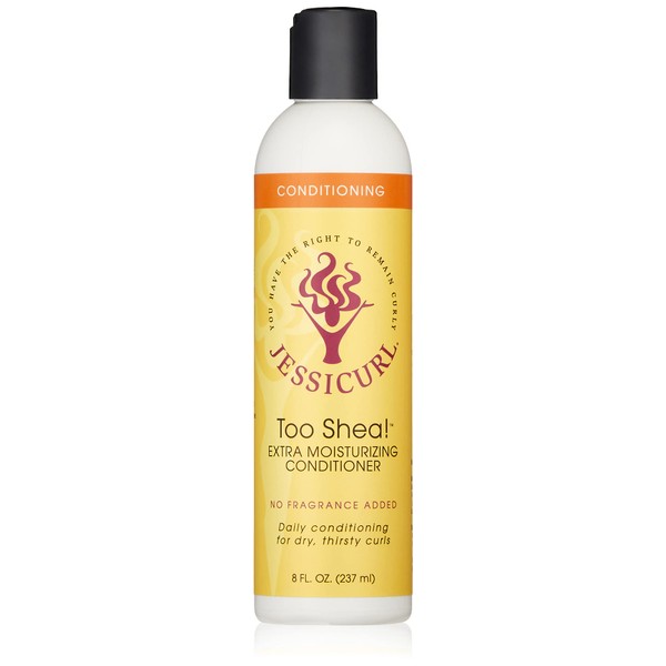 Jessicurl, Too Shea! Extra Moisturizing Conditioner for Curly Hair, No Fragrance Added, 8 Fl oz. Leave in Conditioner for Dry Hair, Anti Frizz Hair Products