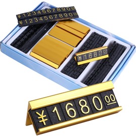 Price Card Price Cube Set Price Plate Price Tag Cube Price Display (Gold)