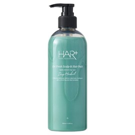 Hair Plus O'Fresh Deep Herbal Scalp & Hair Pack Fresh Herb Green Fragrance, 500ml, 1 Piece / 헤어플러스 오프레시 딥 허벌 스캘프 앤 헤어팩 프레시 허브 그린 향, 500ml, 1개