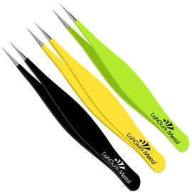 Super Sharp Pointed Tweezers Precision Best Splinter Tweezers Pointed Tip Thin Needle,Ingrown Hair Tweezers Kit,Ultra Plucking Fine Pointy Eyebrow Tweezers for Women Facial Hair Chin Removal Men Face