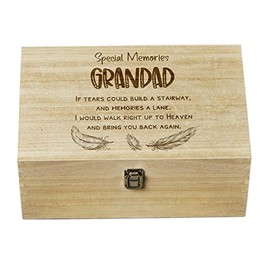 ukgiftstoreonline Grandad Remembrance Large Wooden Memory Keepsake Box Gift