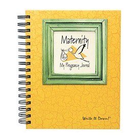 Journals Unlimited Write it Down! Series Guided Journal, Maternity, My Pregnancy Journal, with a Yellow Hard Cover, Made of Recycled Materials, 7.5"x 9"