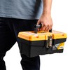 CANOPUS Plastic Toolbox, 12.5-inch Portable Tool Box with Metallic Clutch,