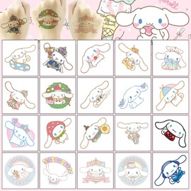 40pcs Sanrio Dog Temporary Tattoos for Kids, Birthday Party Favors, Cute Cartoon Decoration Sticker Gifts for Girl Boys Home Activity Class Prizes Carnival Christmas Rewards (Cinnamonroll)