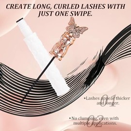 Filterseed Mascara - Fine Brush Black Mascara, Waterproof, Smudge-Proof, Clump-Proof, For Tiny and Lower Eyelashes (1PC)