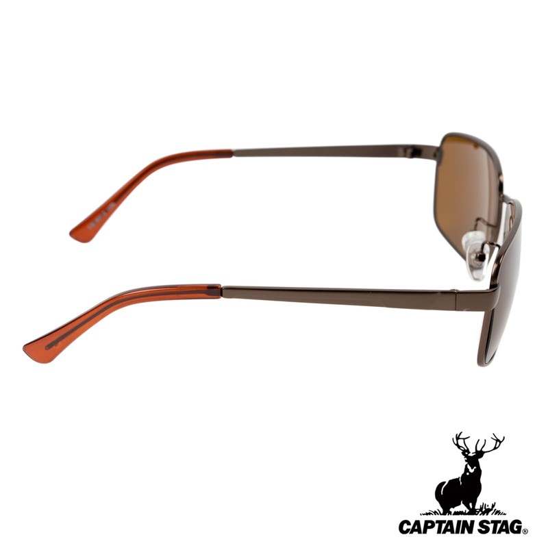 [キャプテンスタッグ] サングラス メンズ サングラスケース付き メタルフレーム ブラウン CS-001-2-EH-72