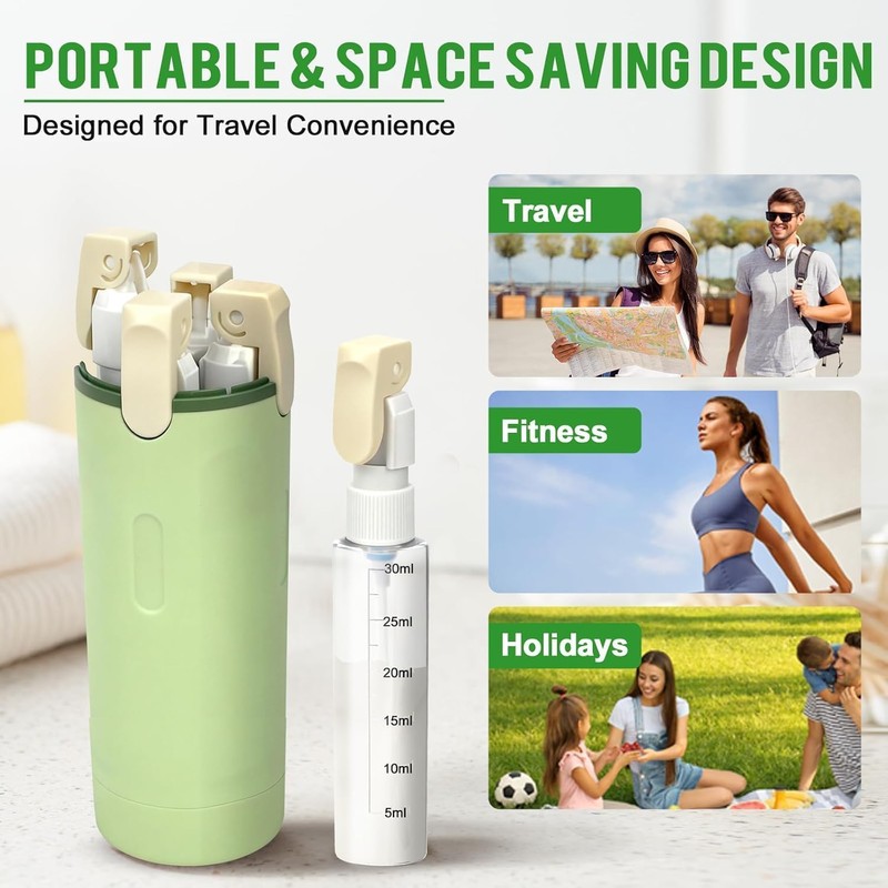 Leak Proof Travel Bottles 4 Pack 30ML, Refillable Toiletry Containers