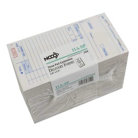 National Checking Company Carbonless Delivery Form - 3 Part White, 14 Line, 3.40 x 6.75 inch - 2500 per case.