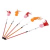 5pcs Funny Cat Stick Ergonomic Interactive Cat Feather Toy with