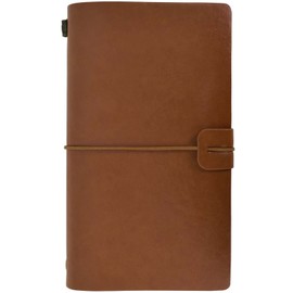 Vintage Diary A6 Leather Notebook, Classic Refillable Travel Diary Blank Pages with Elastic Closure Band, Work Record for Writing, Sketchbook, Writing Book, 4 Types (Red Brown)