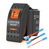HOKAAER Lighted Whip Waterproof Rocker Switch Toggle On-Off 12V 24V