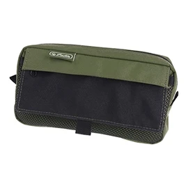 herlitz 50039029 Pencil Case with 2 Outer Pockets, Olive / Black, Pack of 1, Olive/Black, Olive/Black