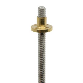 ReliaBot 250mm T8 Tr8x2 Lead Screw and Brass Nut (Acme Thread, 2mm Pitch, 1 Start, 2mm Lead) for LCD DLP SLA 3D Printer and CNC Machine Z Axis