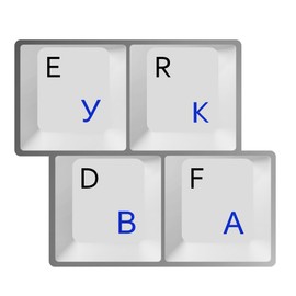 HQRP KIT: Cyrillic Alphabet Ukrainian Russian Keyboard Stickers with Blue Lettering on Transparent Background and Stickers with Red Lettering on Transparent Background