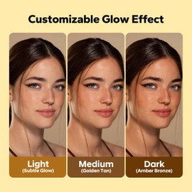 SilkyShark Facial Self Tanning Drops (1 Fl Oz), Tanning Drops for Face & Body, Gradual Bronzing Effect, Lightweight Tanner for Sensitive Skin, Natural Sun-Kissed Glow, Medium Shade