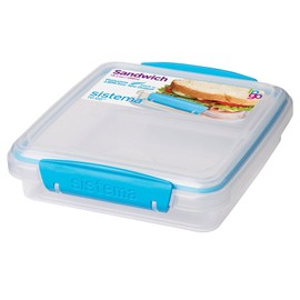 Sistema To Go Collection Sandwich Box Food Storage Container, 15.2 oz, Blue
