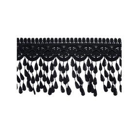 EXCEART 4.5 Yard 8cm Tassel Fringe Trim DIY Small Trim Lace Ribbon Trimming for Sewing Crafts Dress Scarf Hat Curtain (Black)