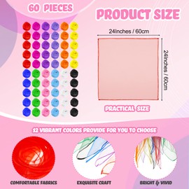 Zhanmai 60 Pieces Juggling Scarf Square Dance Scarves Props Silky Scarves Dance Scarves Tricks Performance Props Accessories Scarves Rhythm Band Scarf, 24 x 24 Inches (Classic Colors)